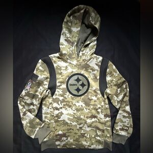NFL DRI FIT STEELERS YOUTH CAMO HOODIE MED 10-12